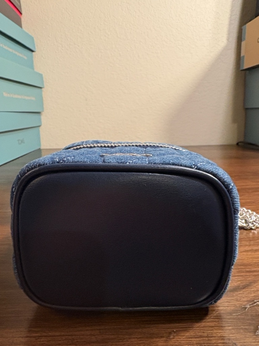 COACH Quilted Dark Blue Denim Bag with Silver Accents - Picture 6 of 11